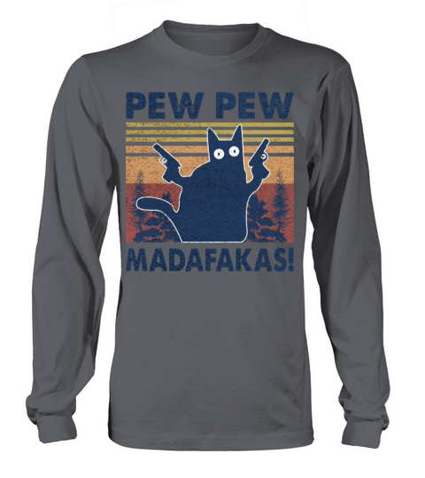 Cat Vintage Pewpewpew Madafakas Cat Crazy Pew Vint Women's Long Sleeve
