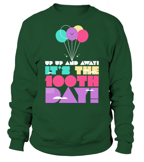 Cute Colorful Up and Away Balloon 100 Days of Scho Men's Sweatshirt