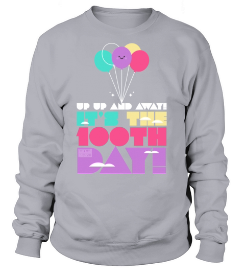 Cute Colorful Up and Away Balloon 100 Days of Scho Women's Sweatshirt