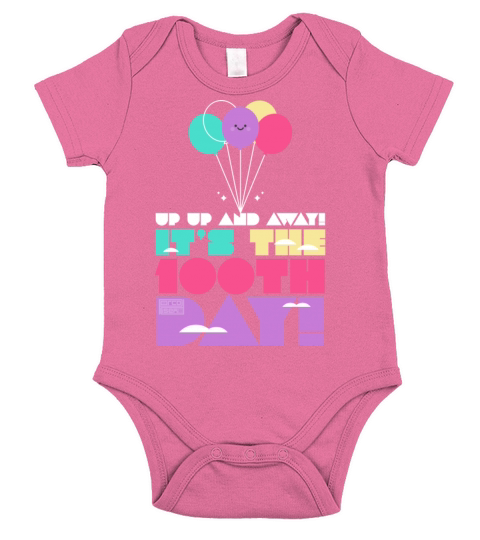 Cute Colorful Up and Away Balloon 100 Days of Scho Short Sleeve Baby One-Piece