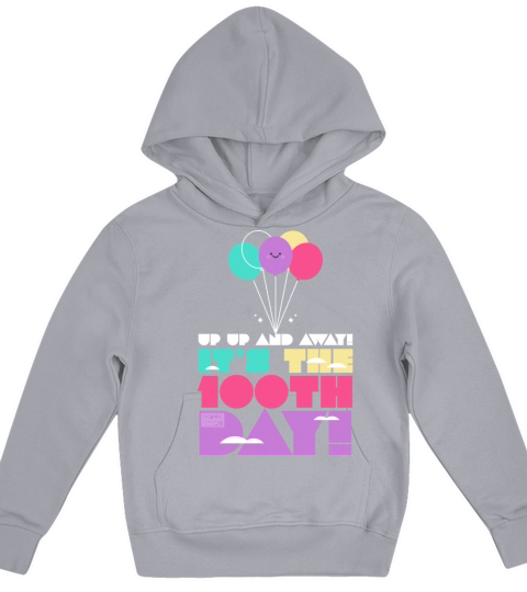 Cute Colorful Up and Away Balloon 100 Days of Scho Kids Hoodie