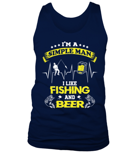 Fisherman Beer Heartbeat Fisher Angler Fishing Men's Tank Top