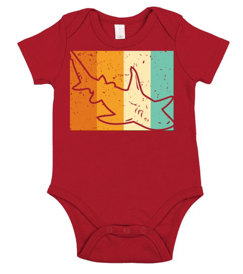 Vintage Shark Fish Sharks Ocean Sea Biologist Short Sleeve Baby One-Piece
