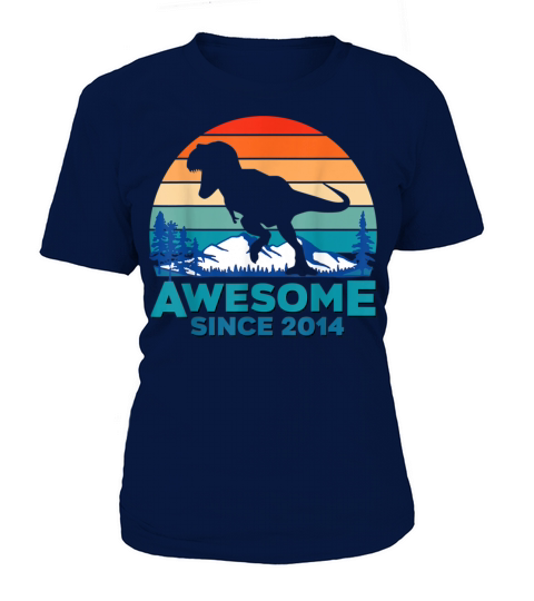 Awesome Since 2014 7 Years Old Dinosaur 634 Women's T-Shirt