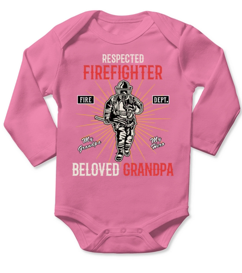 Firefighter Grandpa Hero Gift Idea Long Sleeve Baby One-Piece