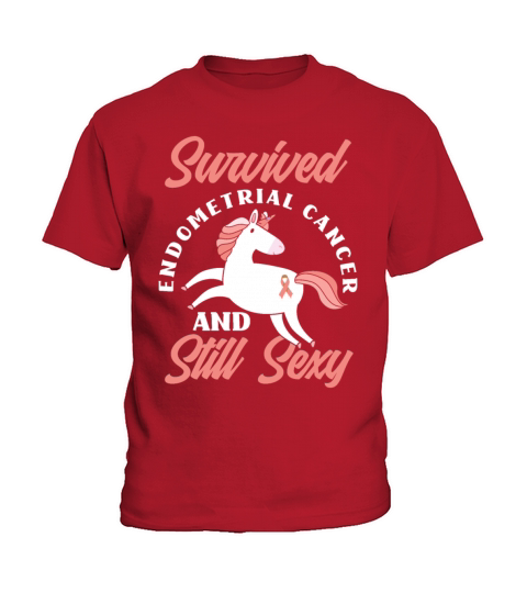 Survivor Unicorn Endometrial Cancer Awareness Kids T-Shirt