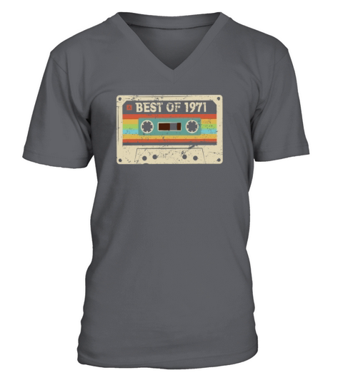 Best of 1971 Vintage Cassette 50th Birthday Gift Men's V-Neck T-shirt