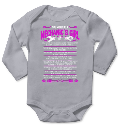 YOU MIGHT BE A MECHANIC  X27 S GIRL IF    Tshirts Long Sleeve Baby One-Piece