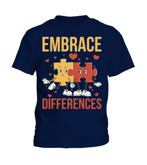 Embrace Differences Funny World Autism Day Gift Kids T-Shirt