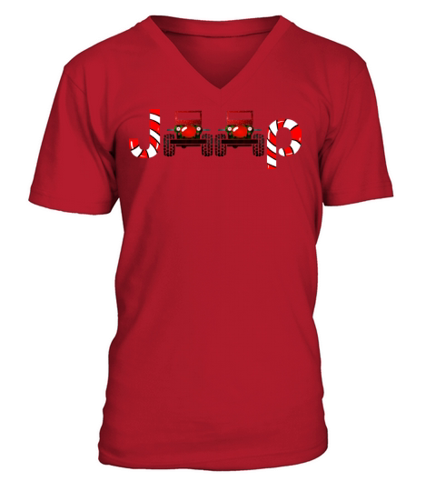 Christmas Jeep Men's V-Neck T-shirt