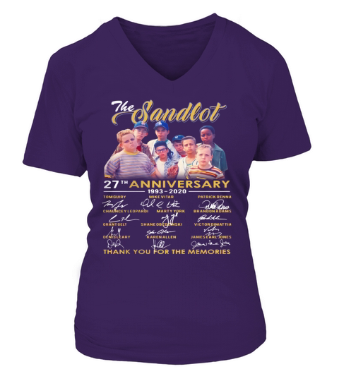 The Sandlot 27th Anniversary 1993-2020 Thank You For The Memories Signature Shirt V-neck T-Shirt Woman