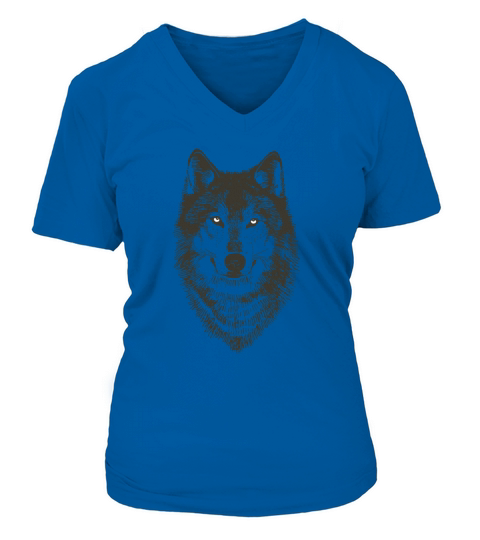 wolf face t-shirt V-neck T-Shirt Woman