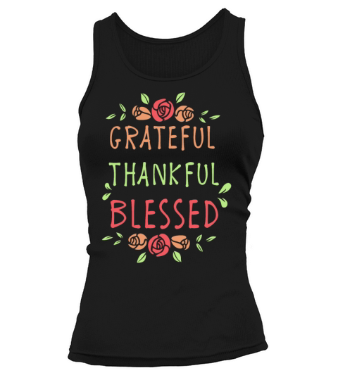 Thanksgiving Day Floral Gift for Fall Holiday Dark Women's Tank Top