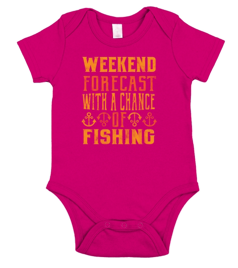 Weekend Forecast With A Chance Of Fishing Short Sleeve Baby One-Piece