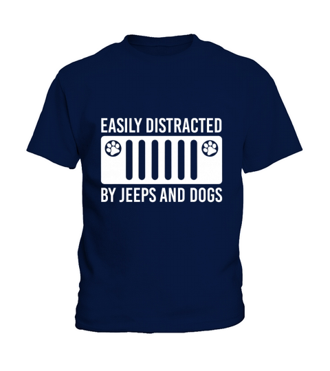 Easily Distracted by Jeeps and Dogs Kids T-Shirt