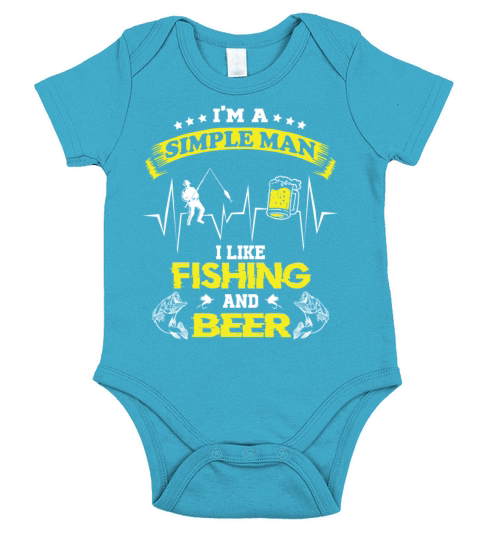 Fisherman Beer Heartbeat Fisher Angler Fishing Short Sleeve Baby One-Piece