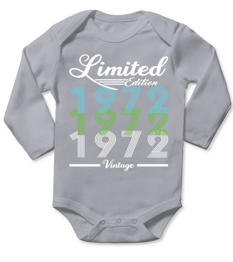50th Birthday Vintage 1972 Limited Edition Long Sleeve Baby One-Piece