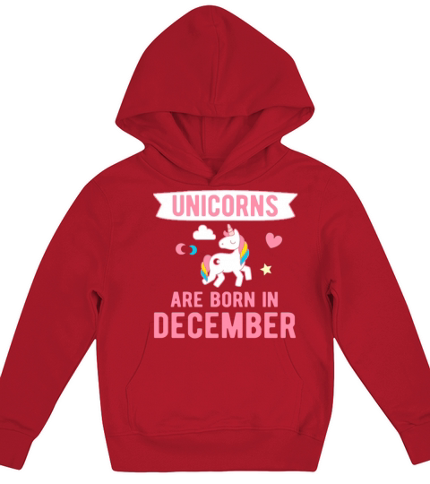 Unicorns are Born in December Kids Hoodie