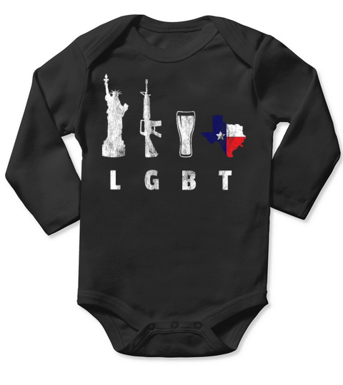 Liberty Guns Beers Texas Support LGBT T-Shirt Long Sleeve Baby One-Piece