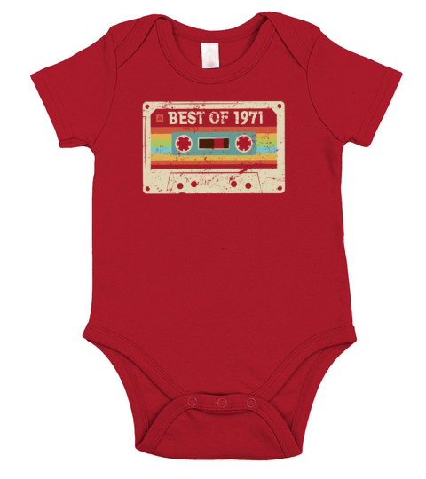 Best of 1971 Vintage Cassette 50th Birthday Gift Short Sleeve Baby One-Piece