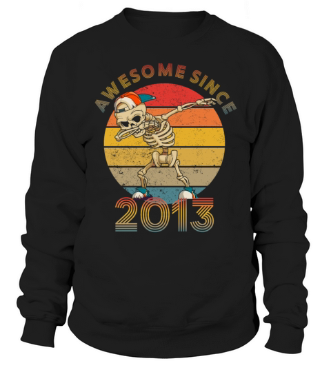 8th Bday Boy Dabbing Skeleton Awesome Since 2013 Women's Sweatshirt