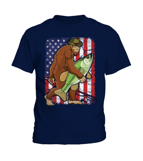 Fishing Dad Fisherman USA Retro Vintage Fishing Kids T-Shirt