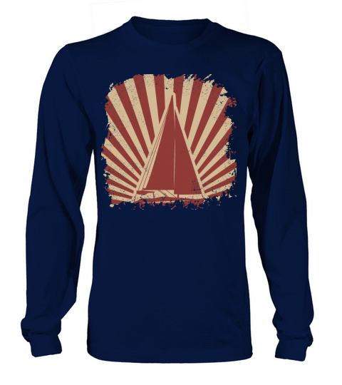 Sailing boat sailboat captain sea yacht retro sail Women's Long Sleeve
