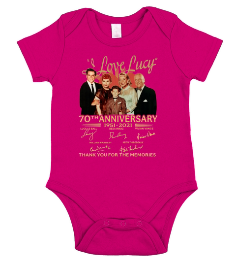 I Love Lucy 70th anniversary 1951 2021 thank you for the memories signatures Short Sleeve Baby One-Piece