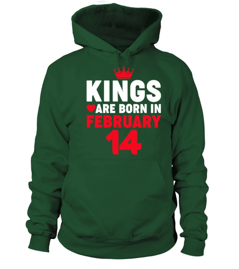 Kings are Born in February 14 Valentines Day Birt Women's Hoodie