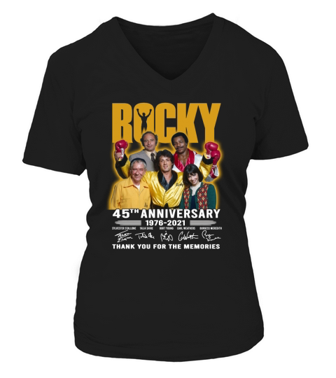 Rocky 45th Anniversary 1976 2021 Thank You For The Memories V-neck T-Shirt Woman