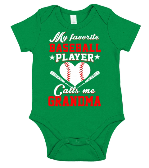 My Favorite Baseball Player Calls Me Grandma Shirt Short Sleeve Baby One-Piece