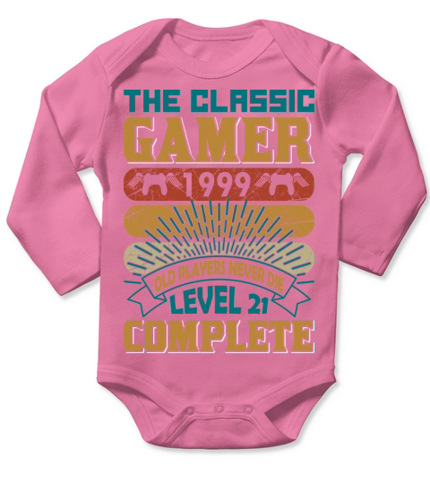 The Classic Gamer 1999 Level 21 Long Sleeve Baby One-Piece