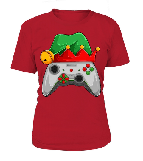 Gaming Christmas Elf Hat Video Game Controller Xma Women's T-Shirt