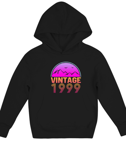 Retrowave Vintage 1999 Birthday Gift Idea Kids Hoodie