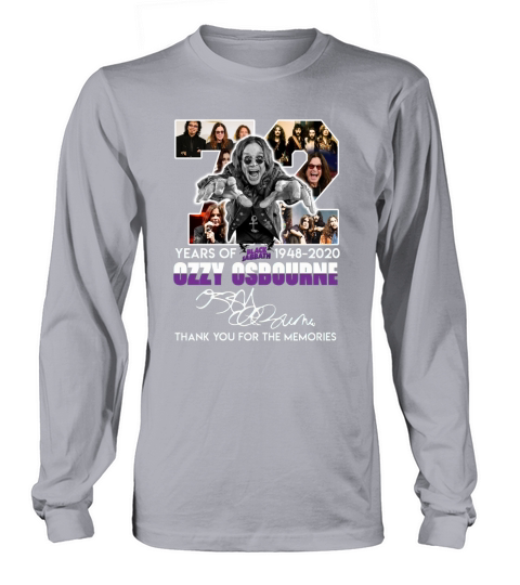 72 Years Of Black Sabbath 1948 2020 Ozzy Osbourne Thank You For The Memories Long sleeved Unisex