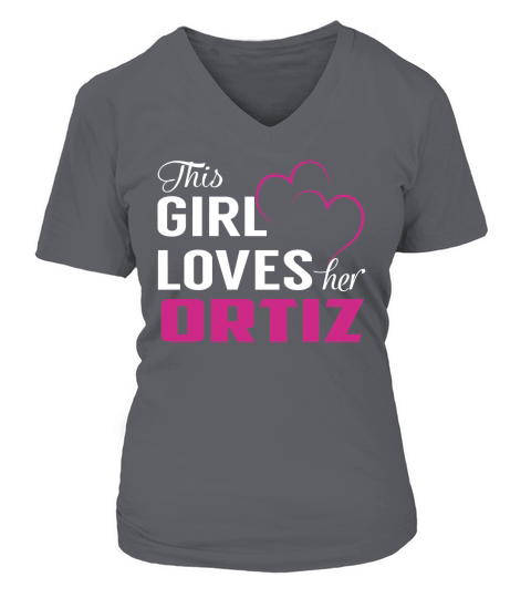 This Girl Loves Her ORTIZ Name Shirts V-neck T-Shirt Woman