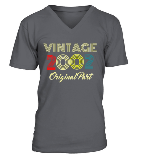 Original Part 2002 Vintage Birthday Gift Idea Men's V-Neck T-shirt