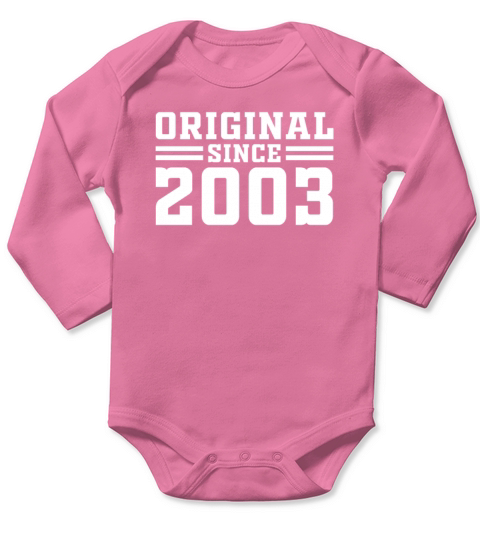 18th Birthday Gift Vintage 2003 18 Years Long Sleeve Baby One-Piece