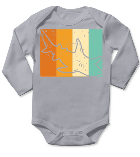 Vintage Shark Fish Sharks Ocean Sea Biologist Long Sleeve Baby One-Piece