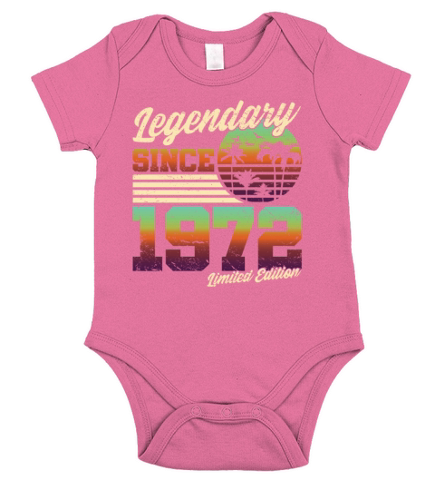 Retro 50th Birthday Original 1972 Short Sleeve Baby One-Piece