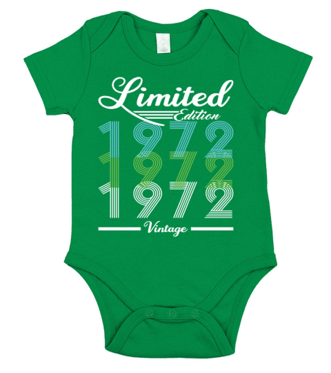 50th Birthday Vintage 1972 Limited Edition Short Sleeve Baby One-Piece