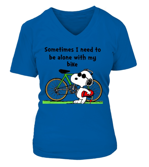 Snoopy Bike ! V-neck T-Shirt Woman