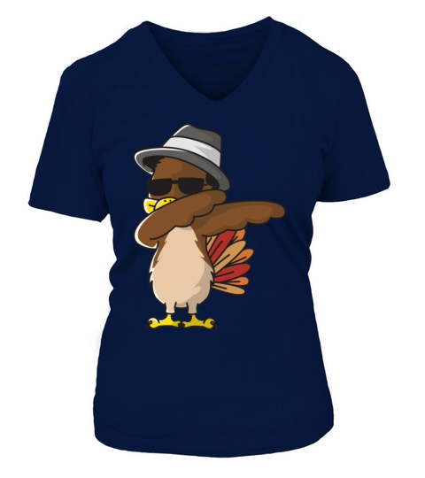 Dabbing Turkey Thanksgiving Women's V-Neck T-shirt