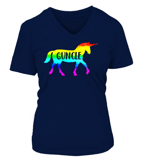 LGBT Proud Guncle Unicorn Shirth Women's V-Neck T-shirt
