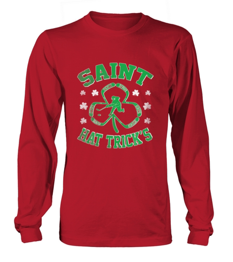 Saint Hat Tricks Funny Ice Hockey St Patricks Da Long sleeved Unisex