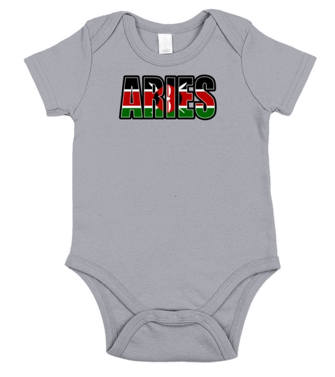 Aries Kenyan Horoscope Heritage DNA Flag Short Sleeve Baby One-Piece