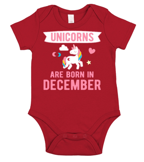 Unicorns are Born in December Short Sleeve Baby One-Piece