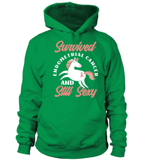 Survivor Unicorn Endometrial Cancer Awareness Men's Hoodie