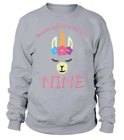 Llama Unicorn Gift Alpaca 9th Birthday Design Men's Sweatshirt