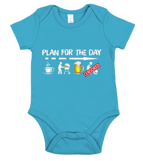 Plan For The Day Coffee BBQ Grilling Beer Sex shirt Short Sleeve Baby One-Piece